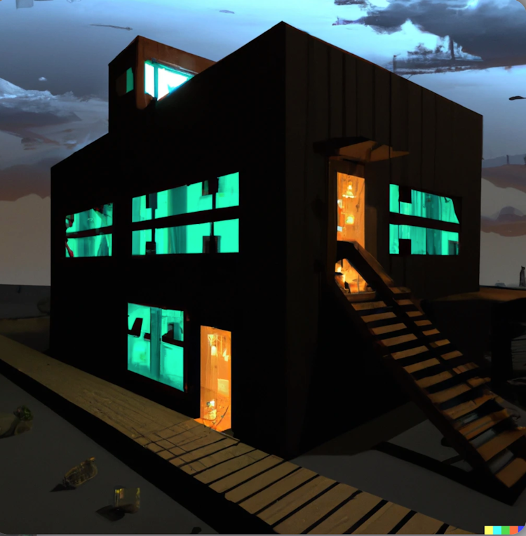 Minecraft House in the night