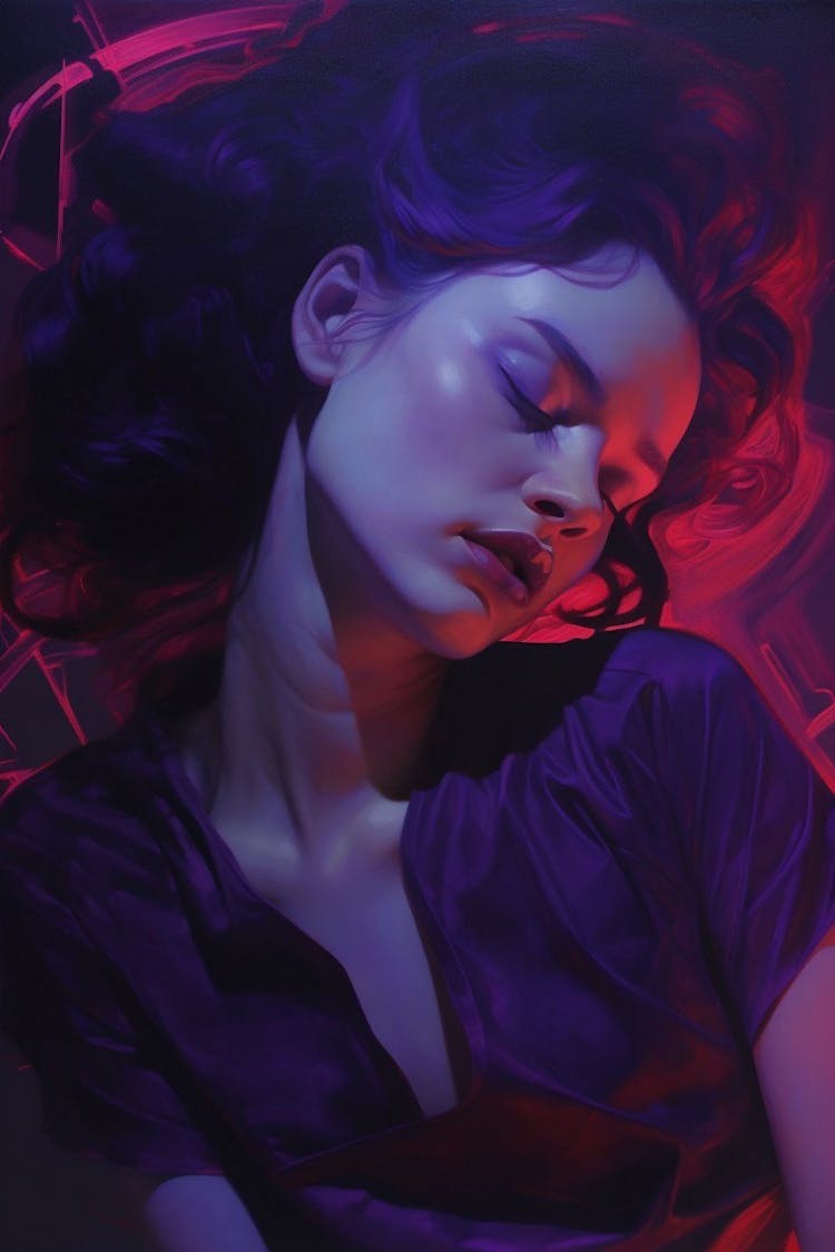 Neon realism purple theme portrait