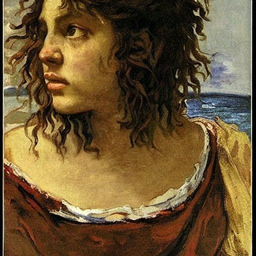 Gustave Courbet style painting