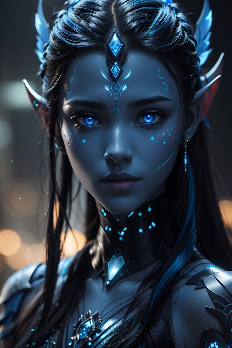 Blue humanoid avatar 