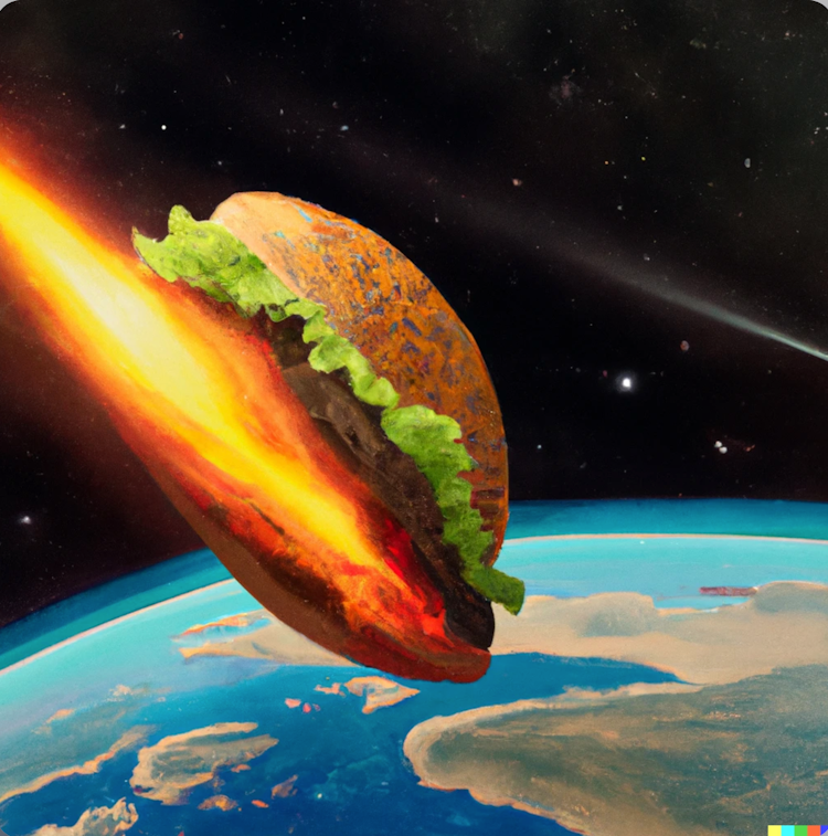 A giant hamburger meteor 