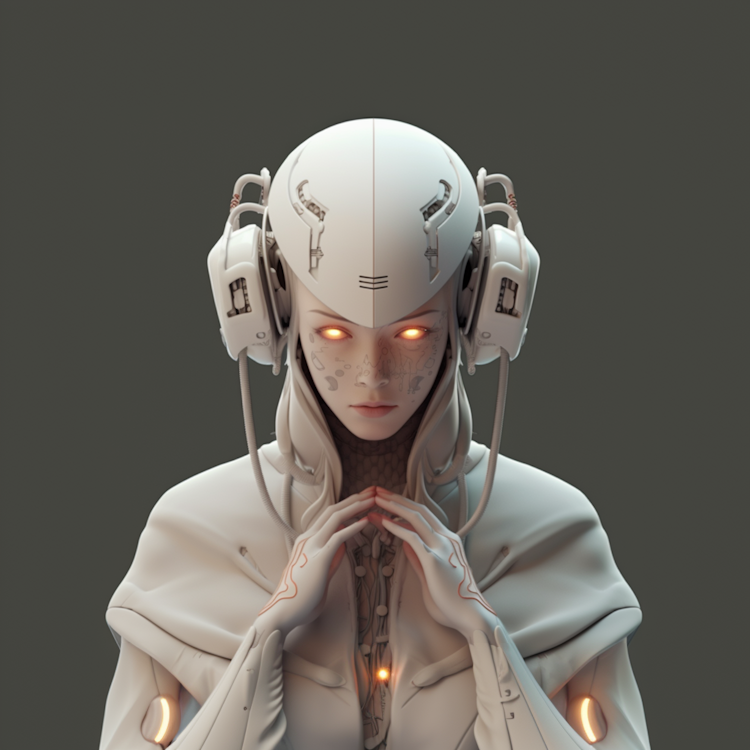 Hyperrealistic illustrations of a cyborg