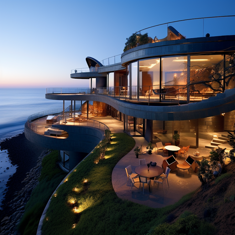 A modern home in Malibu California
