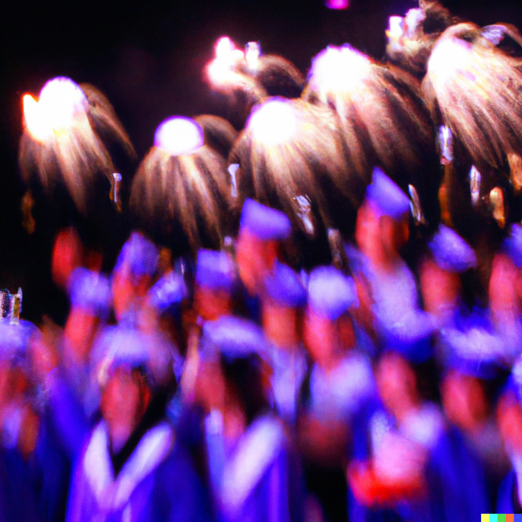 Graduation with firework