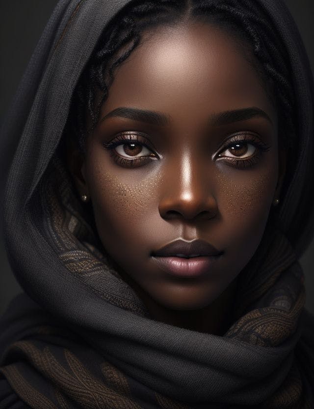 Beautiful black African woman portrait