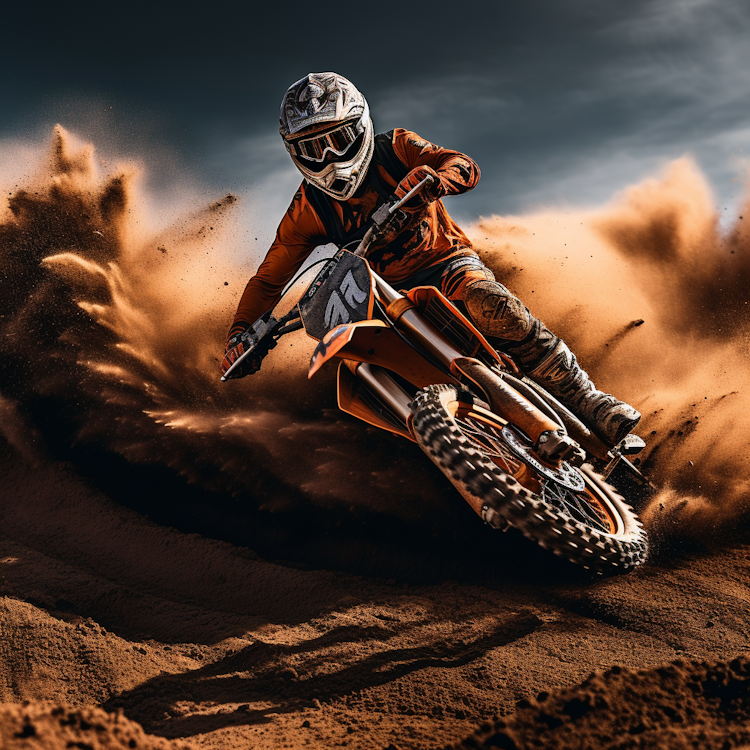 Motocross Rider in High-Speed Photography