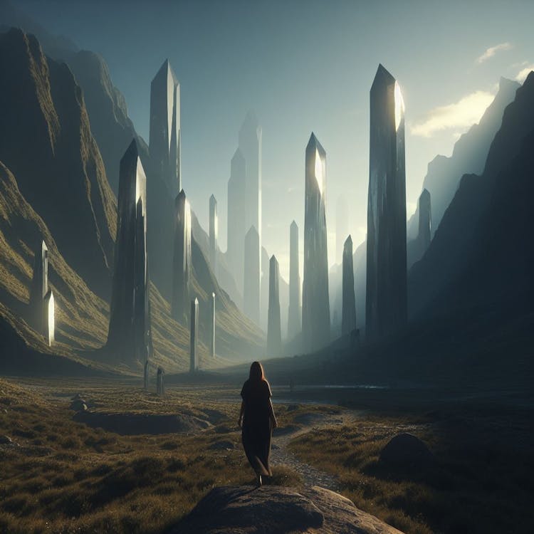 Woman in a valley