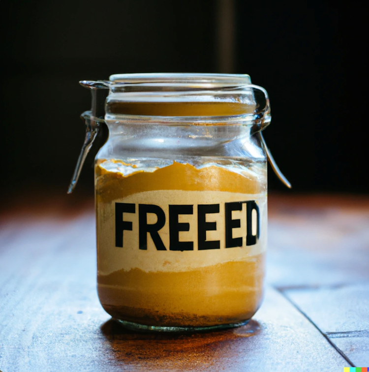Freedom in a peanut butter jar