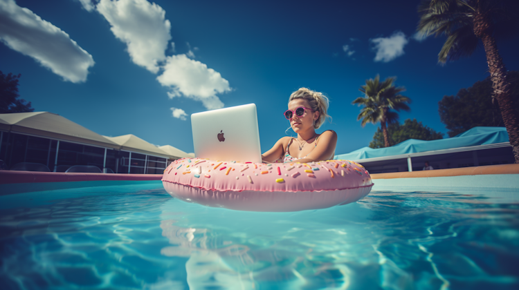 Work remotely in a pool