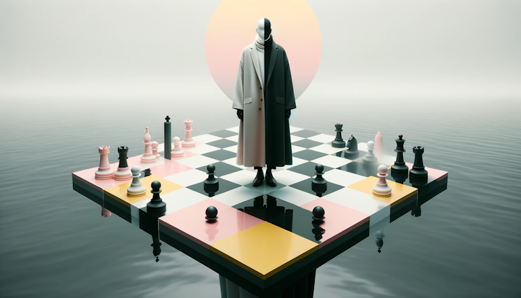 Figure on chessboard
