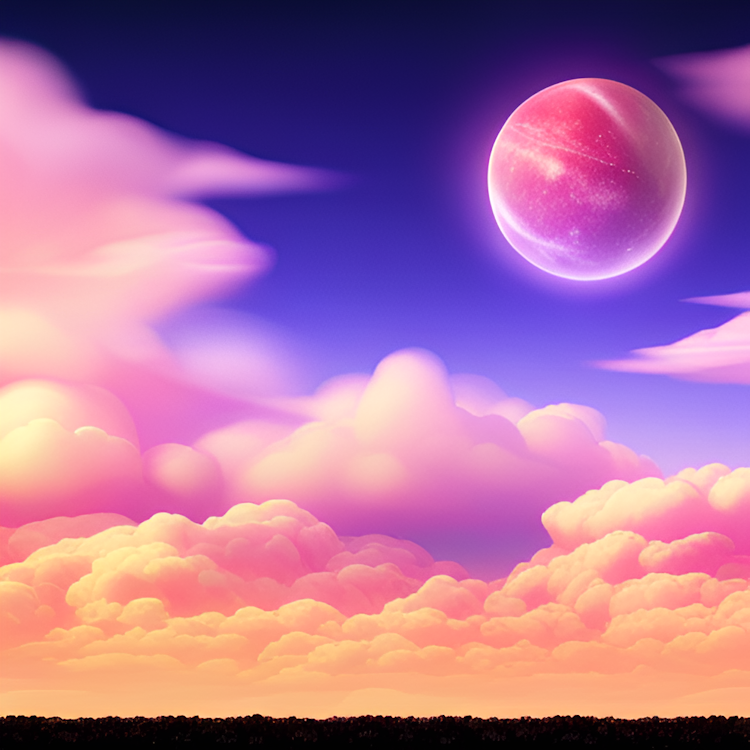 Peach coloured sky