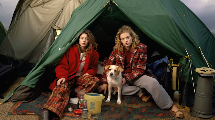 Homeless camping life