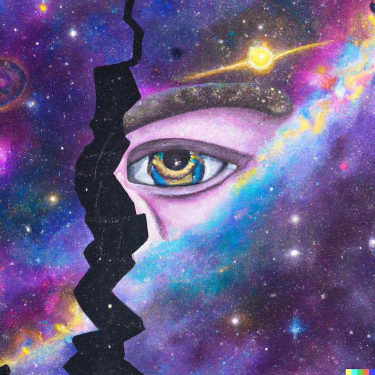 Cosmic illustration with an eye