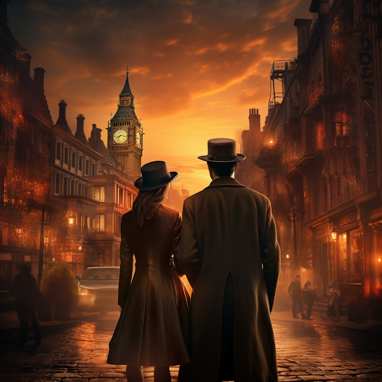 Couple in the style of peaky blinders