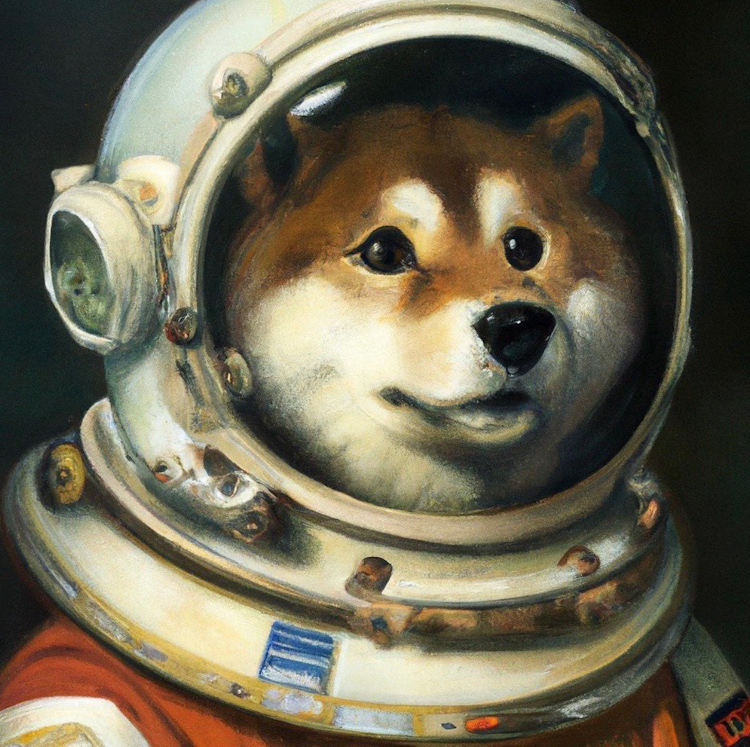 Shiba Inu astronaut portrait