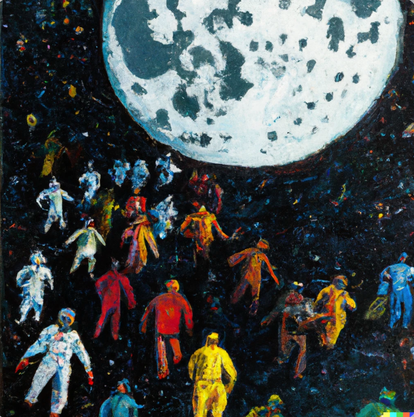 People colonizing the moon
