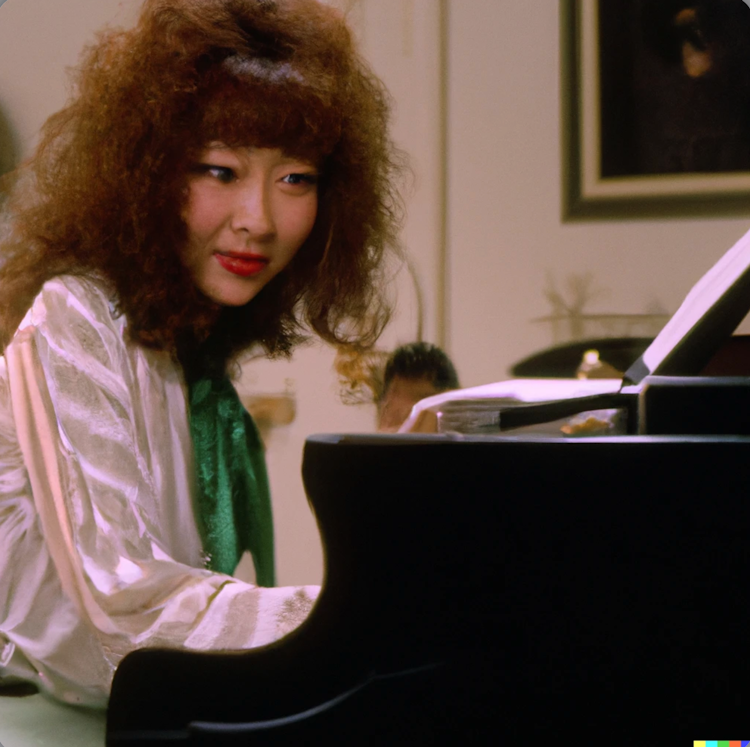 Kaede Akamatsu playing the piano