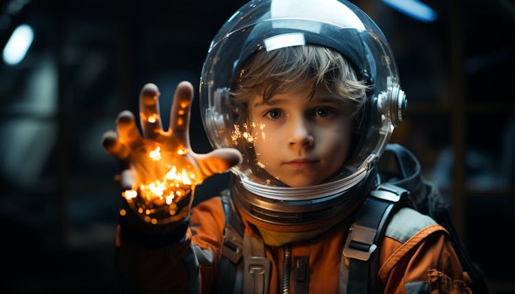 Cute kid astronaut