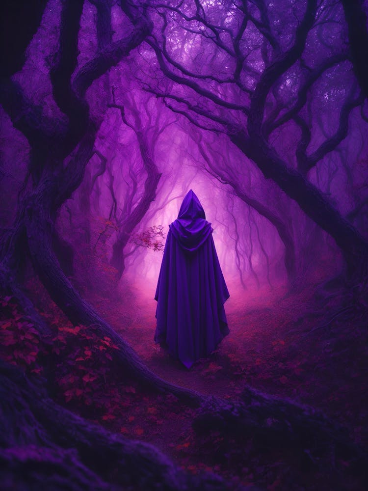 Mysterious purple forest