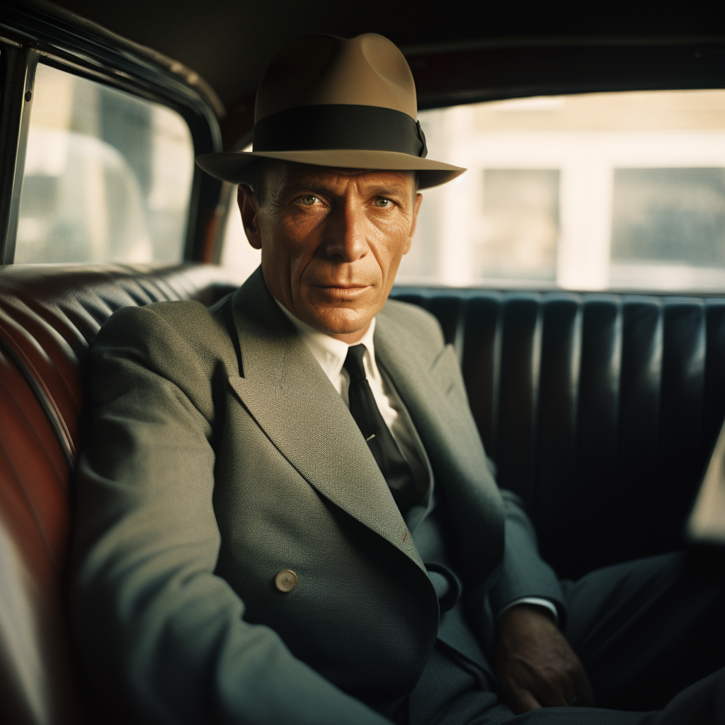 Frank Sinatra in car